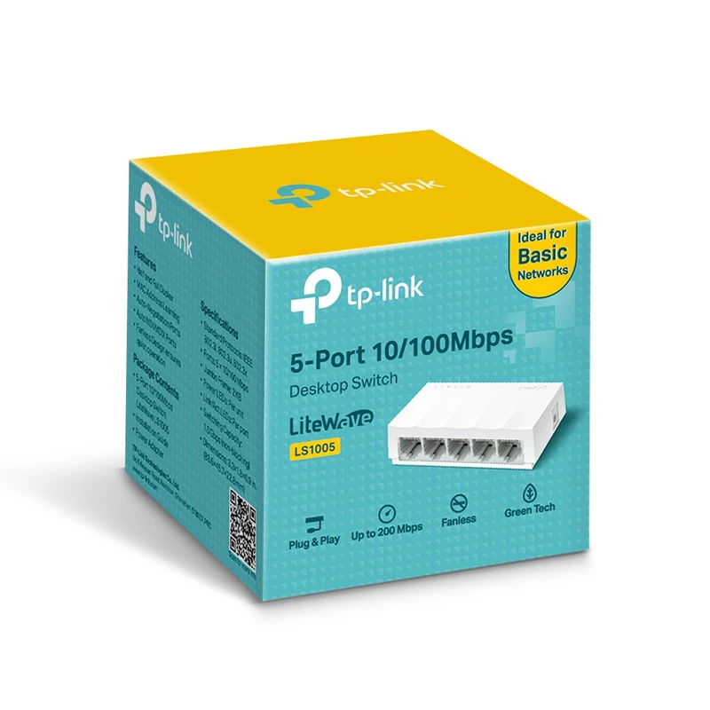 سوییچ 5 پورت تی پی-لینک مدل LS-1005 (جعبه)
